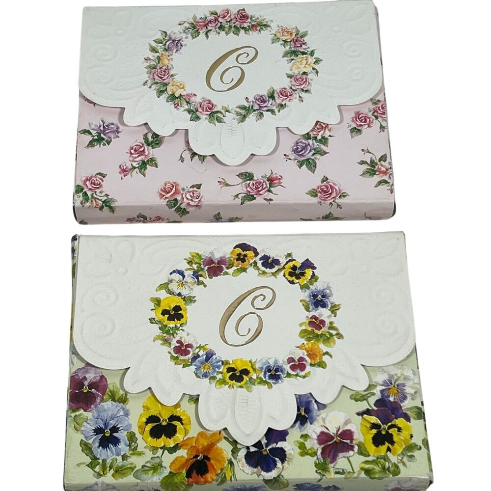 Carol Wilson Fine Arts Embossed Die-cut Portfolio Floral Note Cards 2 Boxes 8 ea
